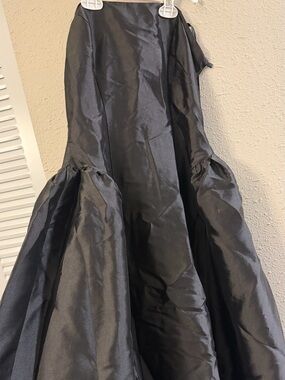Fashion Nova Girls Black Satin Ball Gown